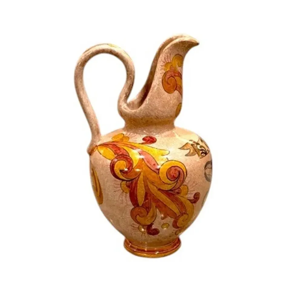 Biagioli Gubbio Italy Vintage Hand Painted Majolica Ewer / Vase 🇮🇹